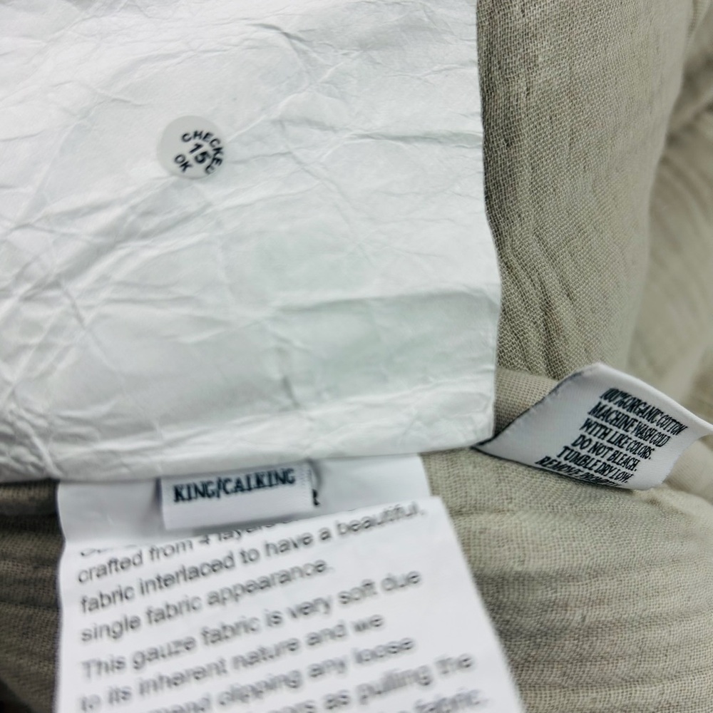NWT QUINCE Organic Airy Gauze Dream Quilt Set King/Cal King Fog 7067 - Picture 6 of 8